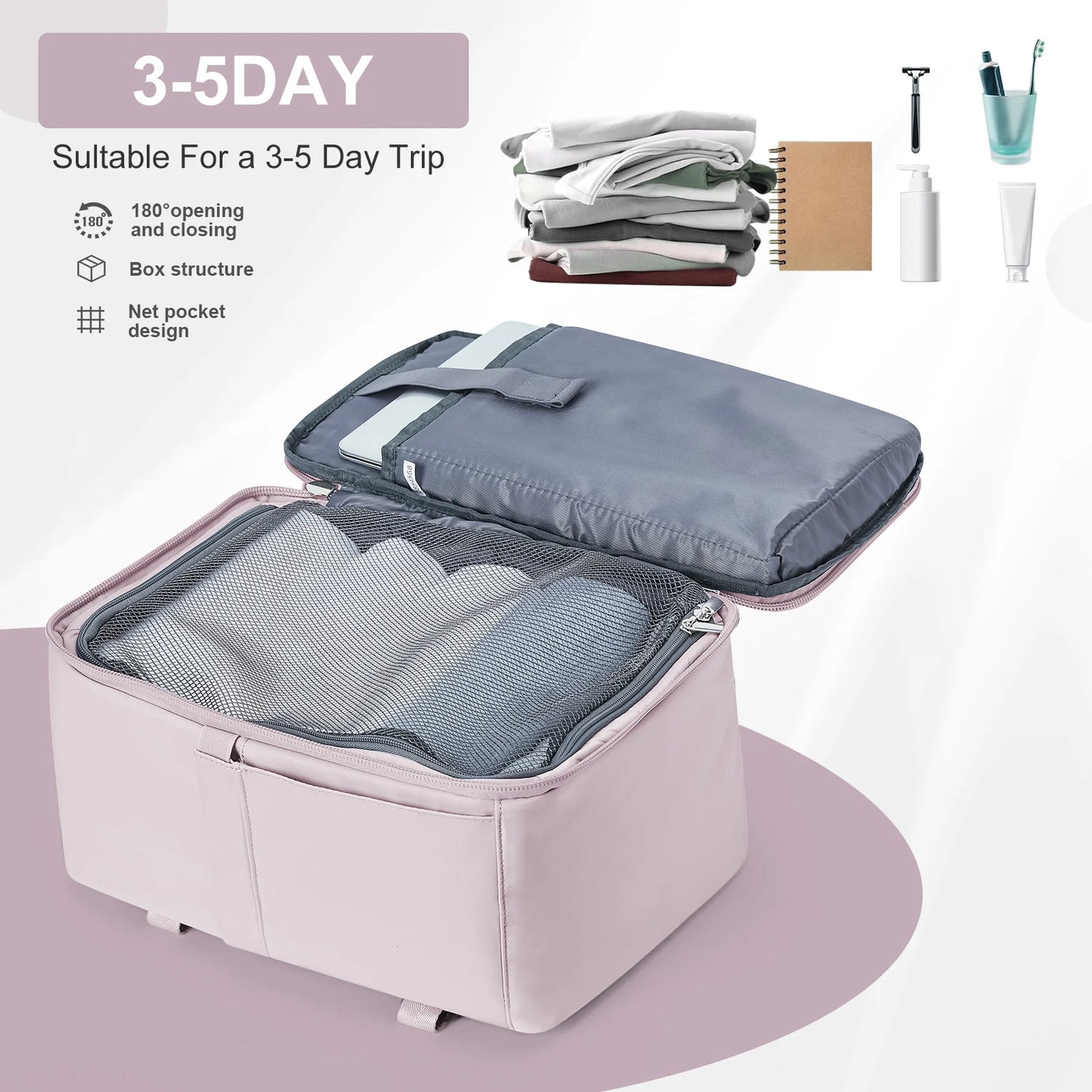 حقيبة ظهر للسفر للنساء والرجال - حقيبة يد محمولة على متن الطائرة لخطوط رايان إير، ويز إير، مقاس 40×20×25 سم، مناسبة لحمل الكمبيوتر المحمول