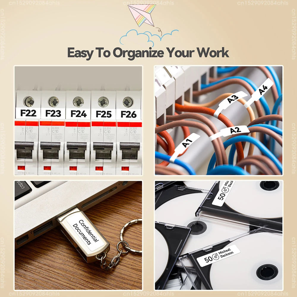 P15 Portable Mini Thermal Label Printer – Wireless Bluetooth Sticker Maker, DIY Barcode & Labeling Machine (No Ink, 3PK Labels)