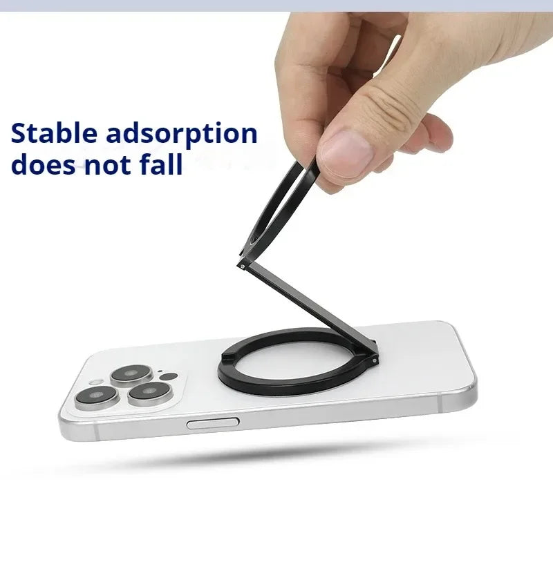 Strong Magnetic Phone Holder for MagSafe – Double-Sided Folding Ring Stand, Portable Magnet Bracket for iPhone 14/15 and Xiaomi