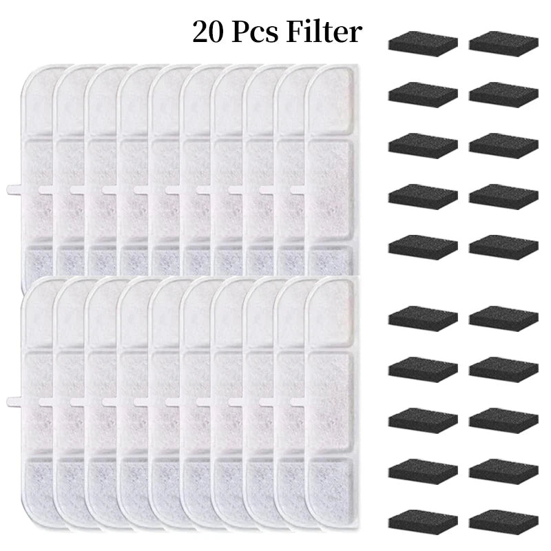 Multi-Pack Pet Water Fountain Filters – Replacement Filters for Cat & Dog Water Dispensers (6/12/16/20/24 pcs)