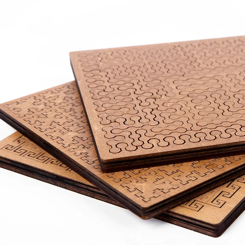 Difficult Geometry Wooden Puzzle Board – IQ Brain Teaser Logic Training Game for Kids & Adults | Anti-Stress Decompression Toy