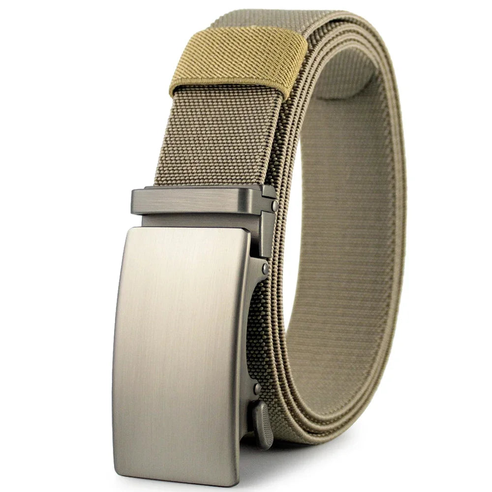 Men’s Golf Sports Elastic Belt – Tactical Nylon Automatic Buckle Belt