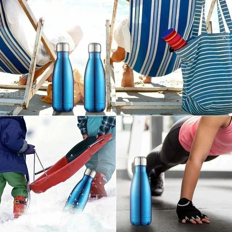 LMHBJY Stainless Steel Insulated Water Bottle – 350ml/500ml/750ml/1L Vacuum Flask for Hot & Cold Drinks