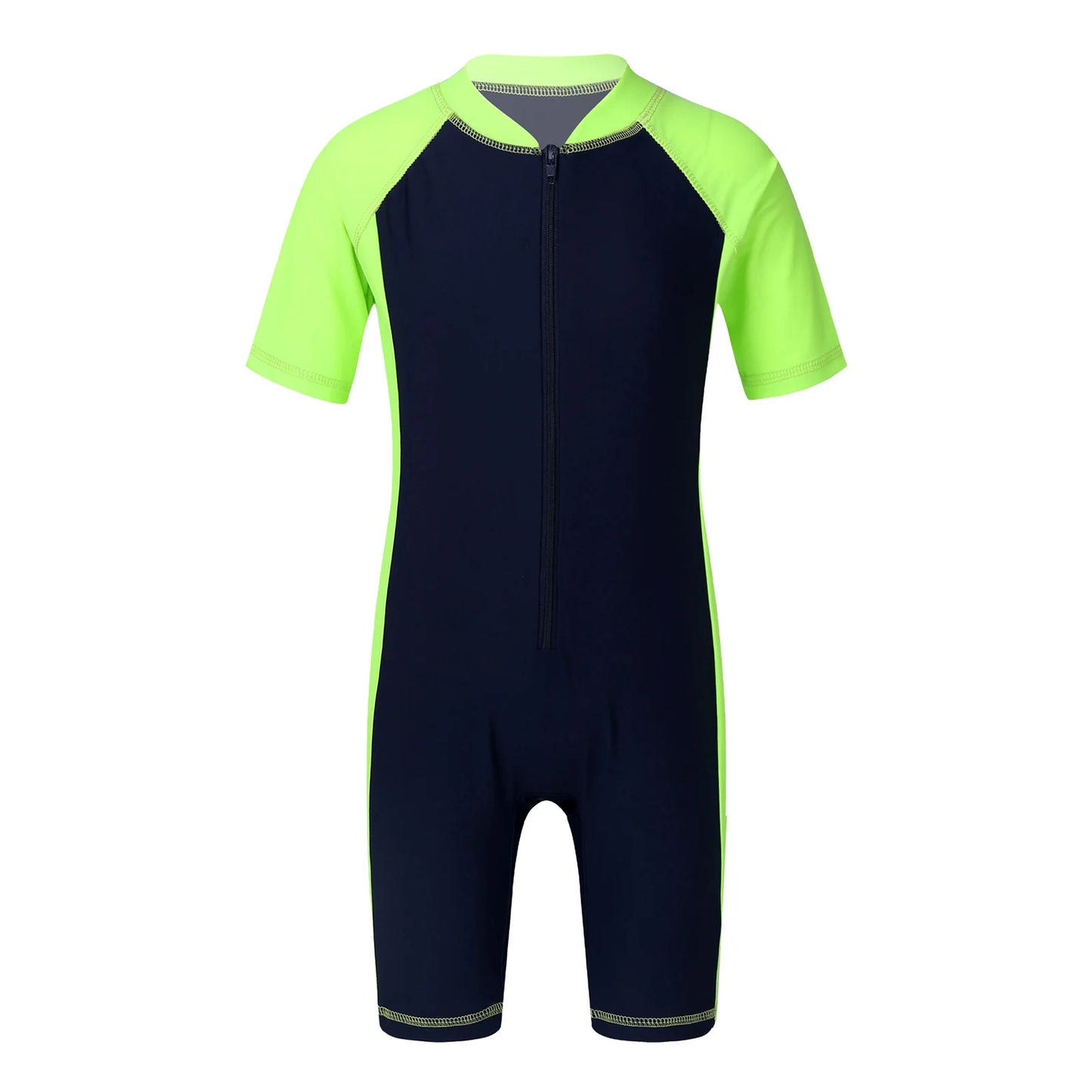 Kids Short Sleeve Wetsuit Boys Girls Zippered Swimwear Shorty Bodysuit