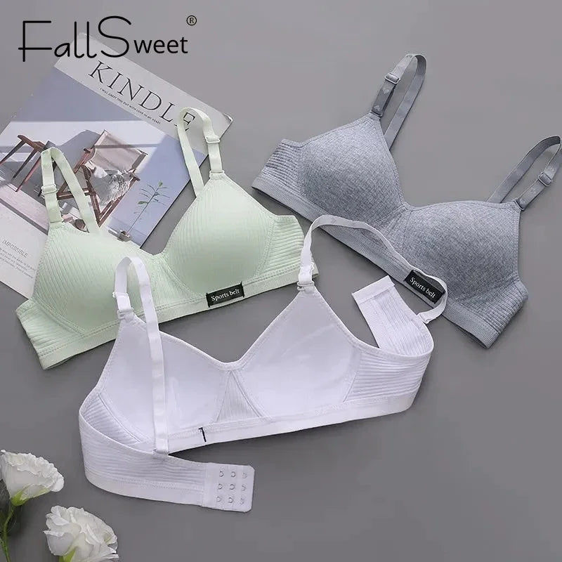 FallSweet Women’s Wireless Bra Seamless V-Shaped Gathering Comfortable Lingerie Active Underwear AB Cup