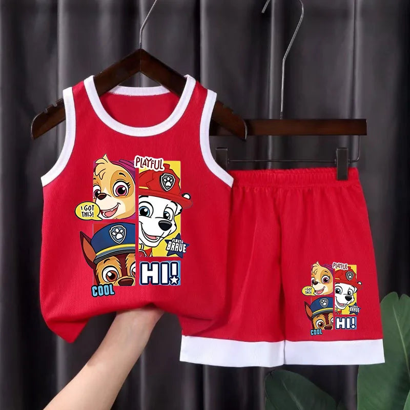 PAW Patrol Kids Sports Set – Quick-Dry Mesh Vest & Shorts | Breathable Basketball Outfit for Boys & Girls