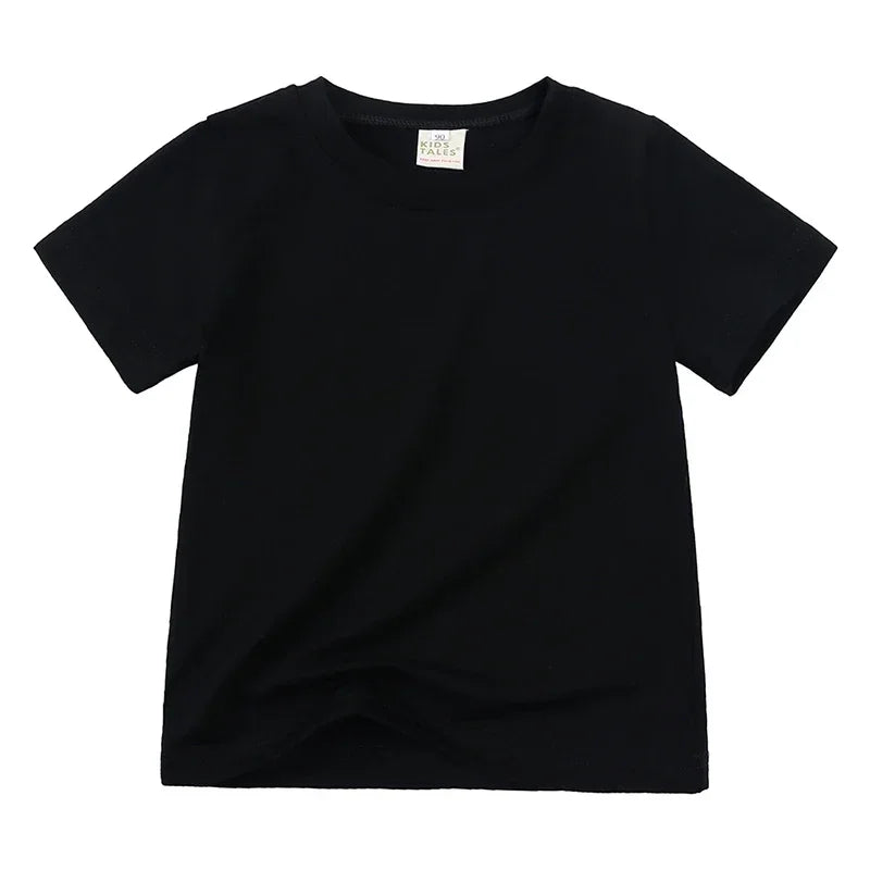 تي شيرت قطني للأطفال - صيف 2025، لون سادة، قابل للتنفس، بأكمام قصيرة، مناسب للأطفال الرضع والأطفال الصغار والمراهقين (12 شهرًا - 9 سنوات)