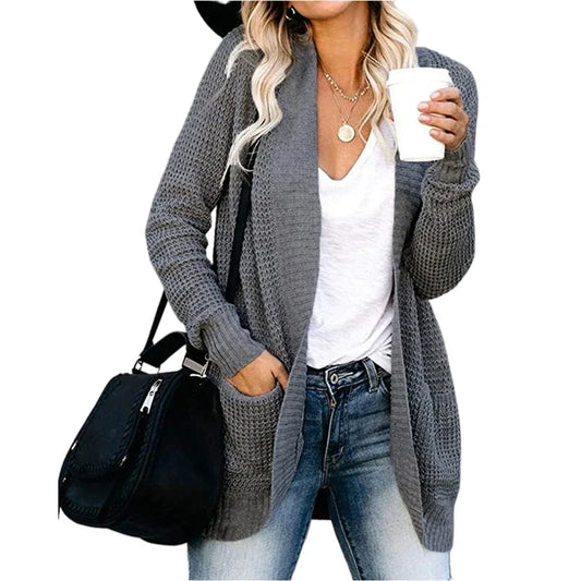 Fashion Women Cardigan Autumn Harajuku Knitted Sweater Basic Jacket Thin Streetwear Outerwear