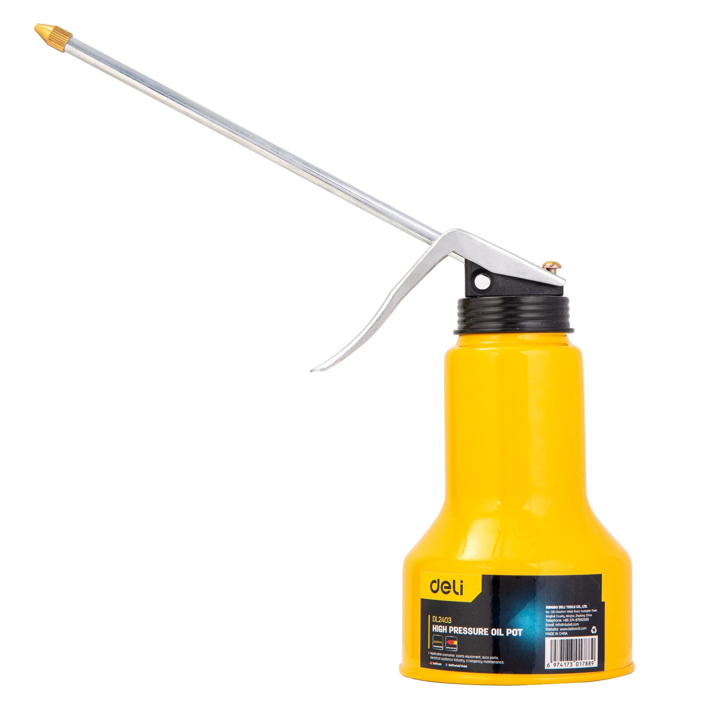 Deli Oil Can – Metal High Pressure Pump Grease Gun & Car Oil Pot for Lubrication and Repair Tools (180ml 220ml 300ml 450ml)