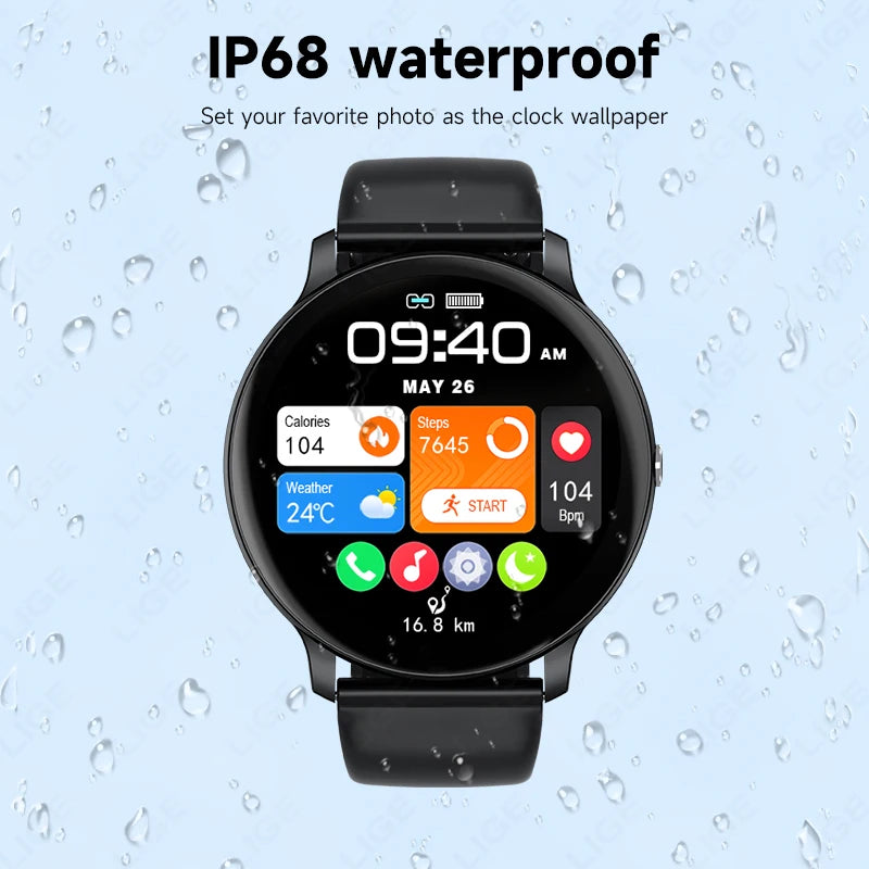 LIGE Bluetooth Call Smart Watch for Women & Men – Sports Fitness, Heart Rate Health Monitor, Android & iOS