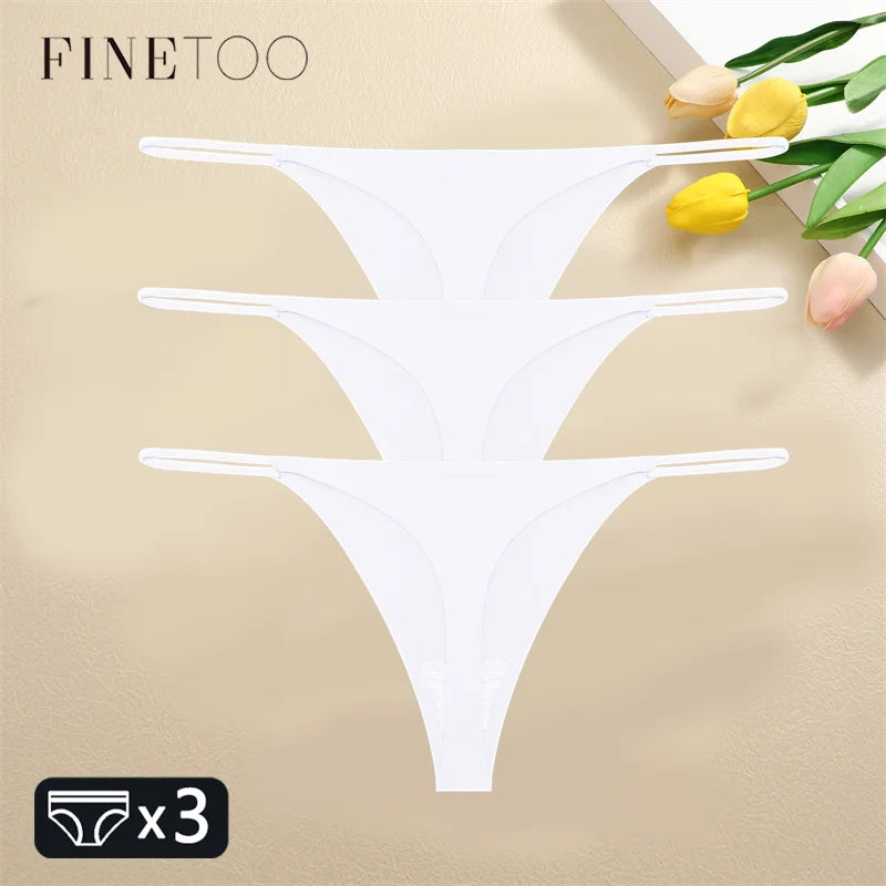 FINETOO 1PCS Women Seamless Thongs – Sexy Low Waist Bikini Panties, Traceless T-Back, XS-XL