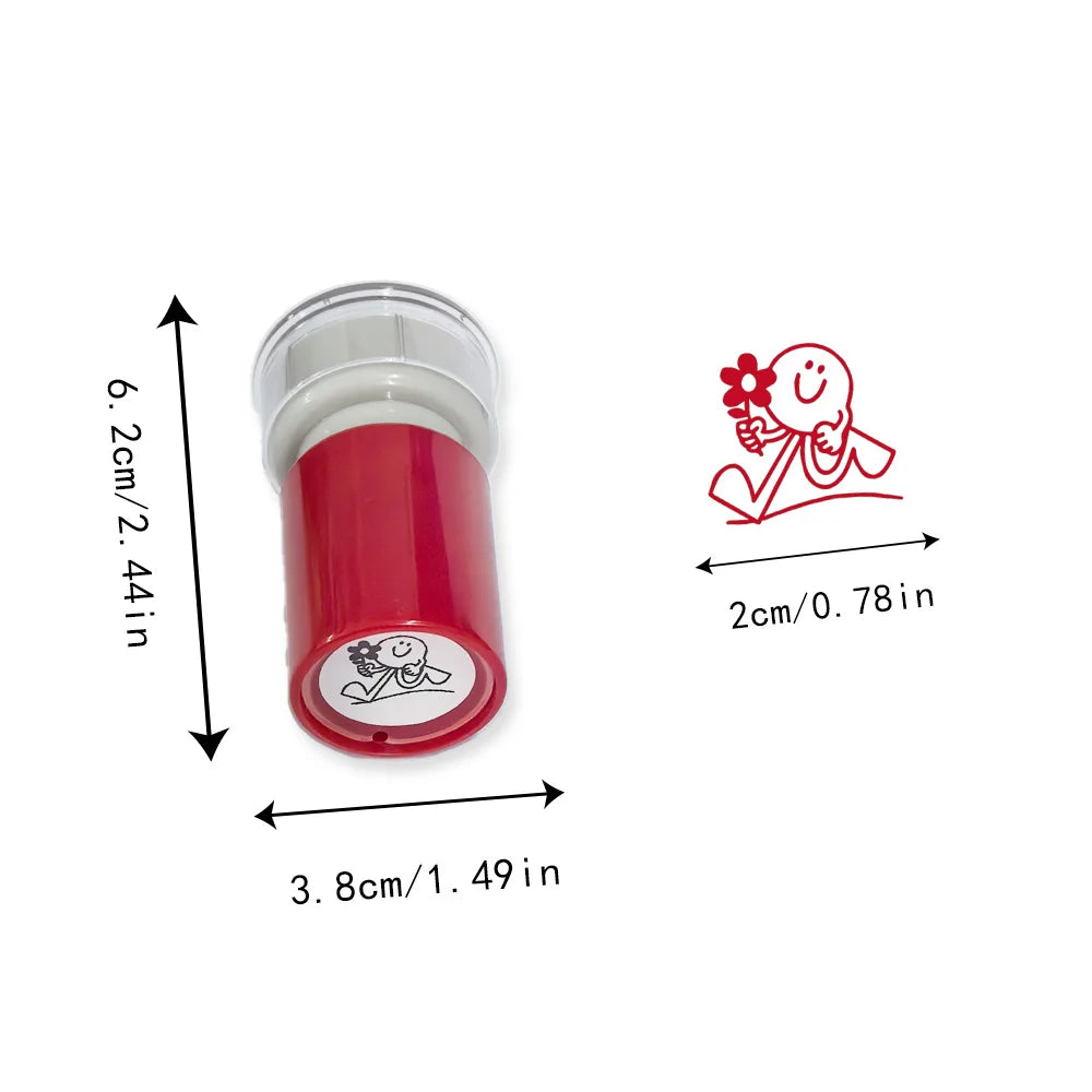 Seal for Grading & Encouragement – Praise Learning Progress Stamp, Teaching Reward Stamp, Small Red Flower Seal