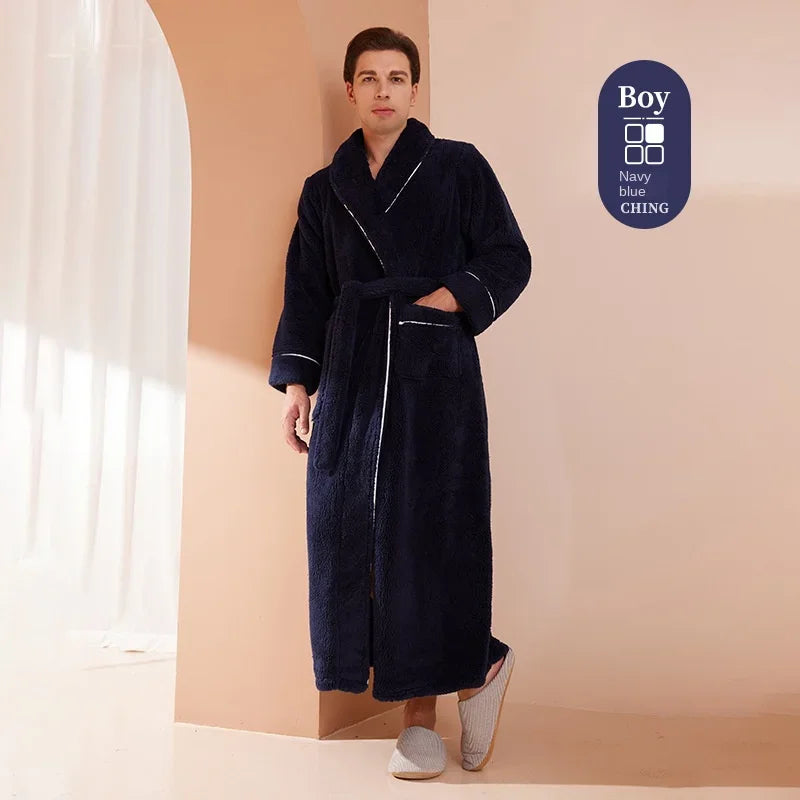 2025 Autumn & Winter Cotton Robe | Thick Comfortable Bathrobe for Men & Women | Large Size Light Luxury Couple Homewear