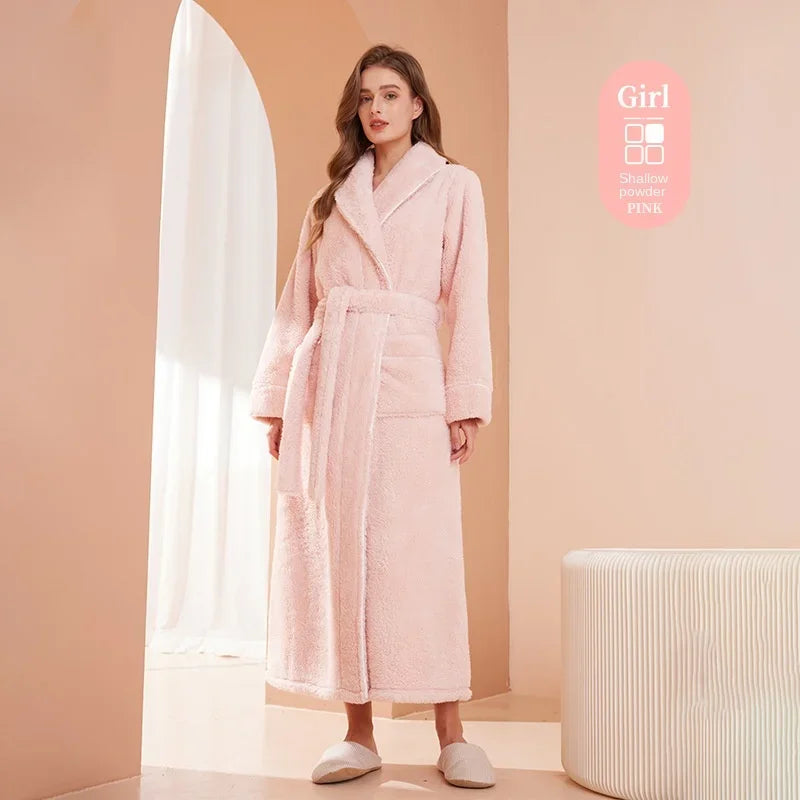 2025 Autumn & Winter Cotton Robe | Thick Comfortable Bathrobe for Men & Women | Large Size Light Luxury Couple Homewear