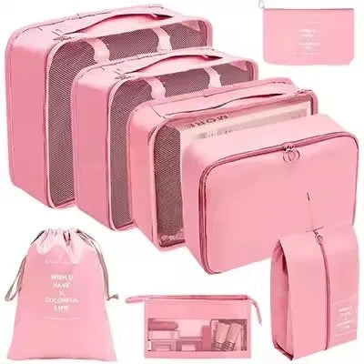 Travel Organizer Set | 8-Piece Suitcase Packing Cubes & Luggage Storage Bags for Clothes and Shoes