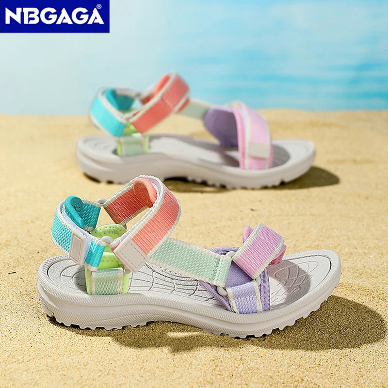 Girls’ Summer Sport Sandals – Breathable Non-Slip Soft Sole Shoes for Kids Outdoor Beach