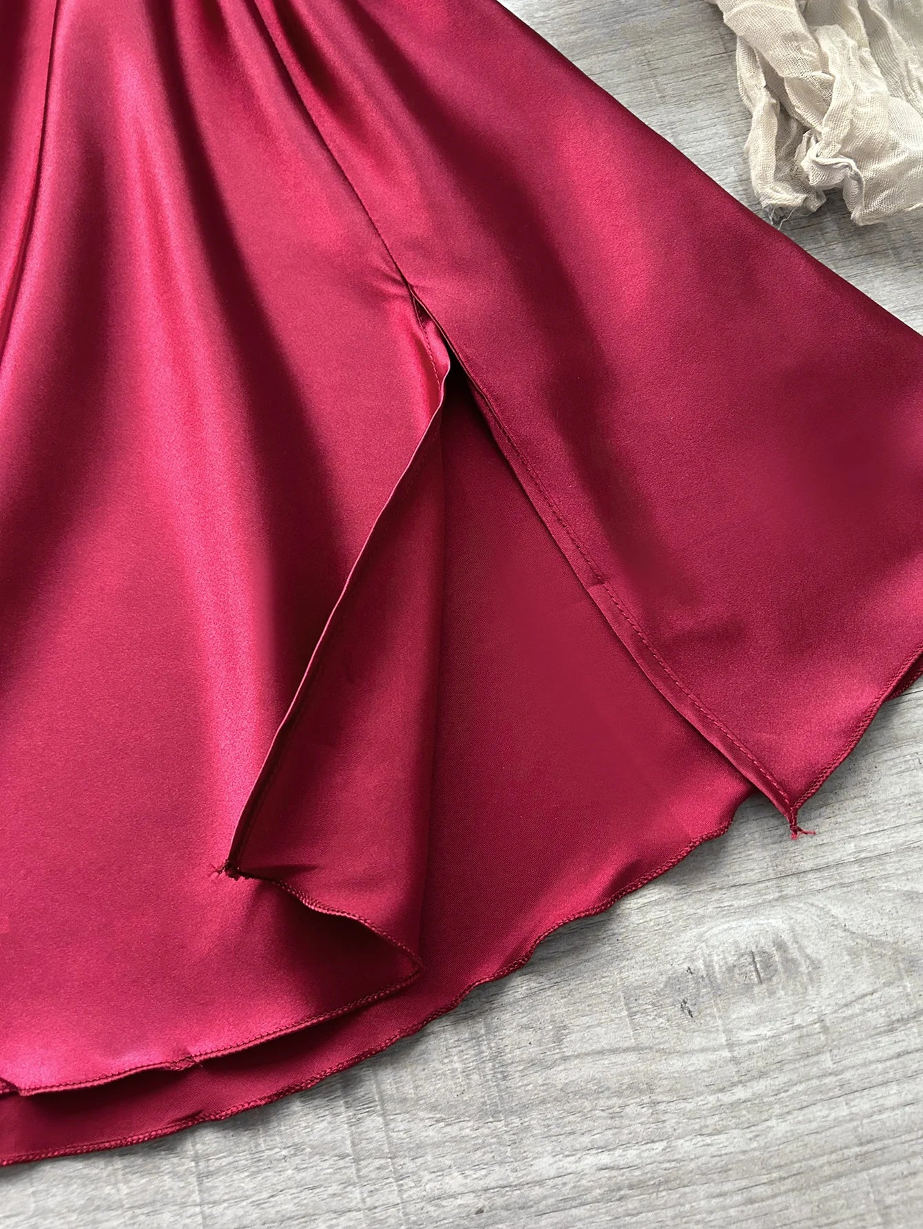 Women's Satin Nightdress | V-Neck with Lace Slit Design | Comfortable Elegant Sleepwear Pajamas