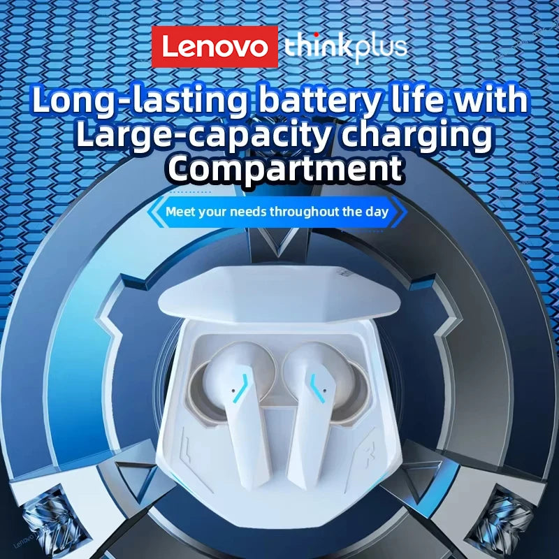 سماعات لينوفو GM2 Pro بلوتوث 5.3 | سماعة رأس لاسلكية ستيريو 9D مزودة بميكروفون، وضعي موسيقى/ألعاب مزدوجين