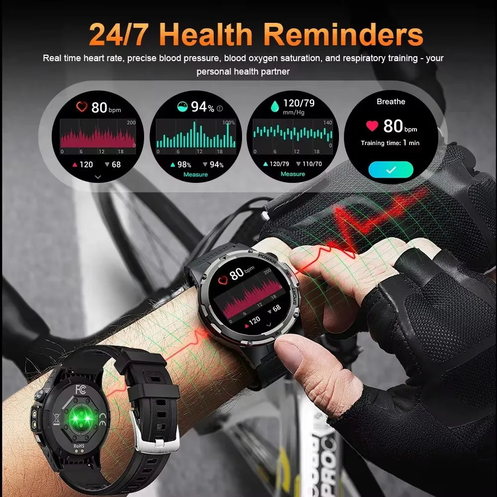 2025 New Outdoor GPS Smart Watch for Men – HD Call, NFC, 500mAh Battery, IP68 Waterproof Sports Watch for Xiaomi