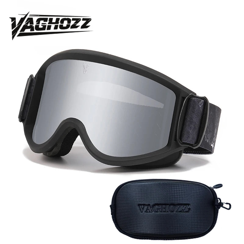 VAGHOZZ Double-Layer Ski & Motorcycle Goggles – Anti-Fog, Anti-UV Unisex Windproof Goggles with Box