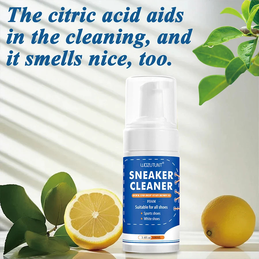 100 ml White Shoe Cleaner – No-Wash Dry Cleaning Foam for Suede, Sheepskin, Matte Leather & Sneakers