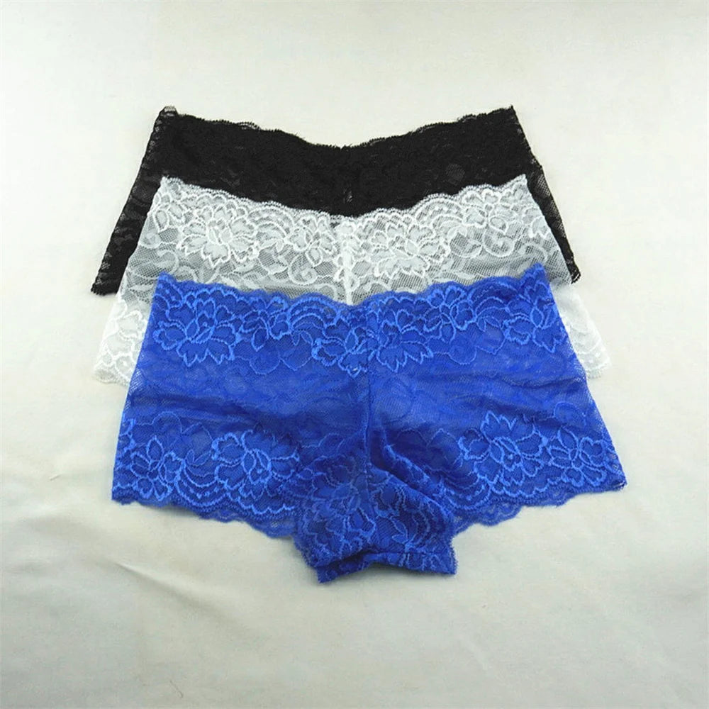3PCS Women’s Silk Boyshorts Underwear – M-XXL Transparent Soft Boxers, Comfortable Ladies Panties Lingerie
