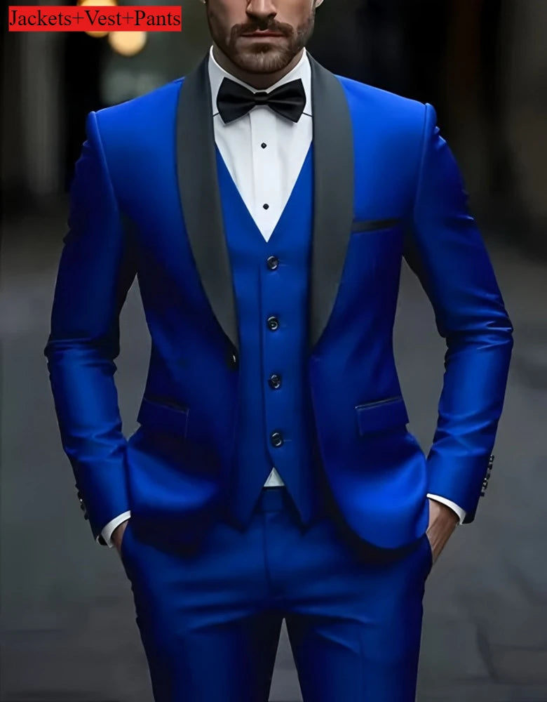 Men's Formal Slim Fit Tuxedo Suit – Business & Wedding Groom Attire