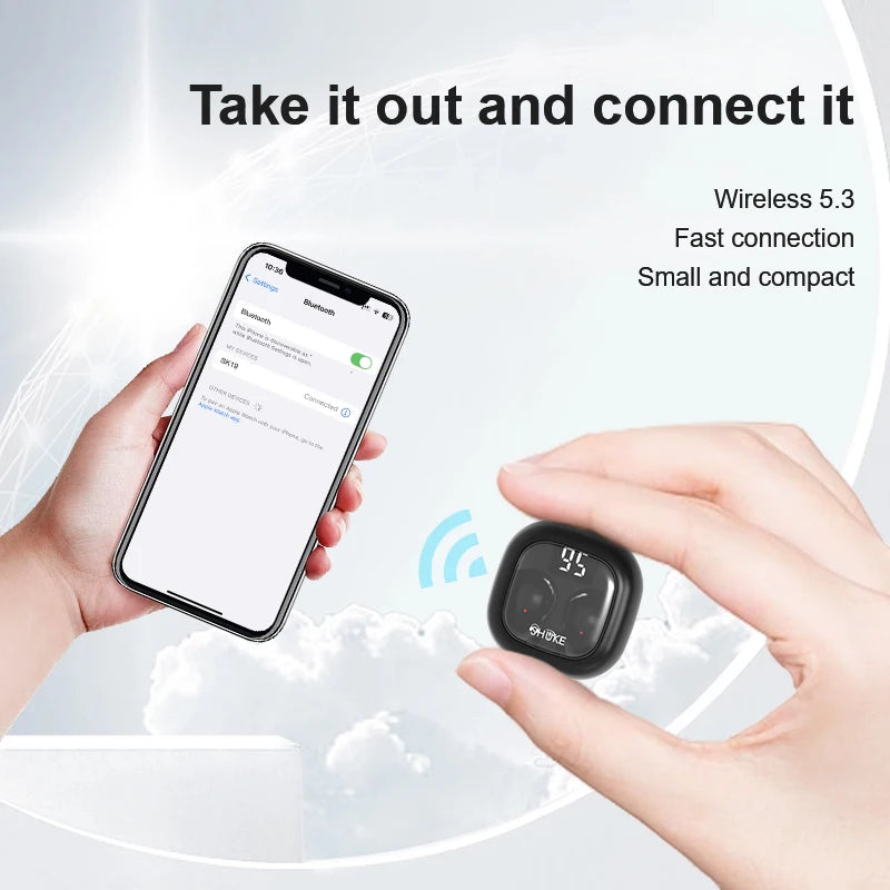 SK Mini Bluetooth 5.3 Wireless Earbuds | Invisible Sleep, Work & Sports Headphones with HiFi HD Bass Sound