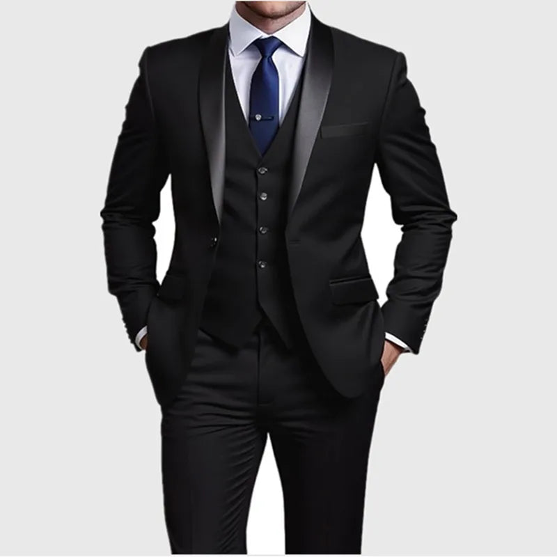 Men's Formal Slim Fit Tuxedo Suit – Luxury Groom & Prom Wedding Outfit