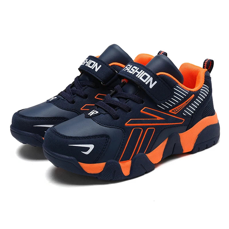 Kids Fashion Sneakers | Boys Leather Running & Walking Shoes