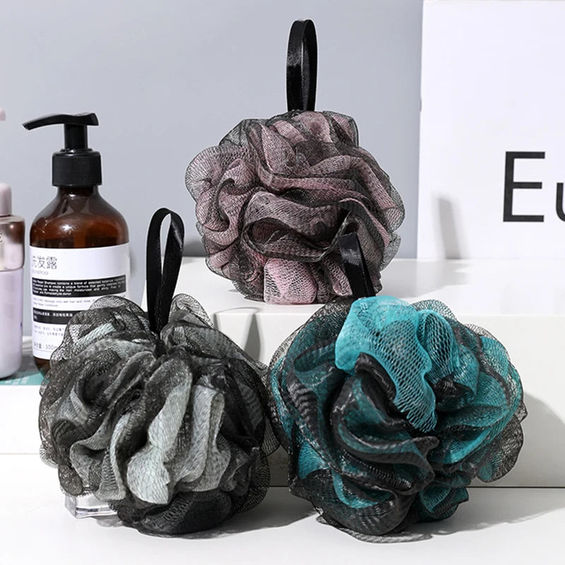 3-Pack Large PE Bath Balls – Soft Mesh Shower Pouf for Gentle Cleansing & Rich Lather