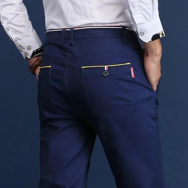 6 Colors Fashion Men's Slim Fit Casual Pants | Korea Style Business Work Trousers | All-match Midwaist Straight Casual Pants