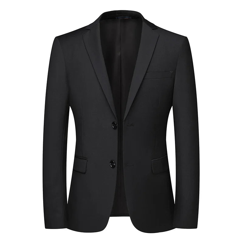 Men's Solid Color Business Blazer – British Style Professional Groom & Wedding Jacket