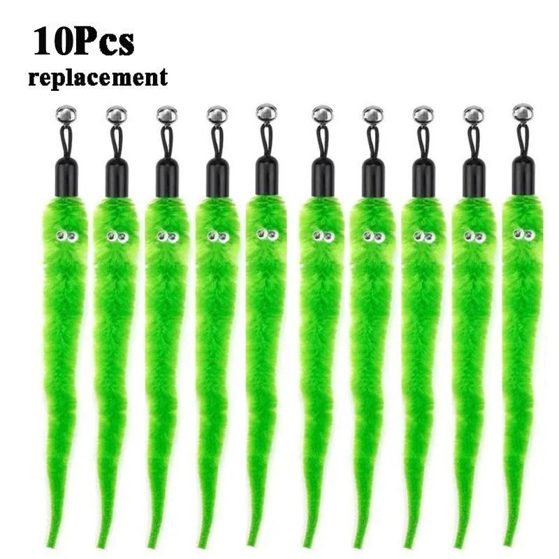 Plush Cat Worm Toy Refill Set – Replacement Heads for Teaser Wands (5/6/10/11 Pcs)