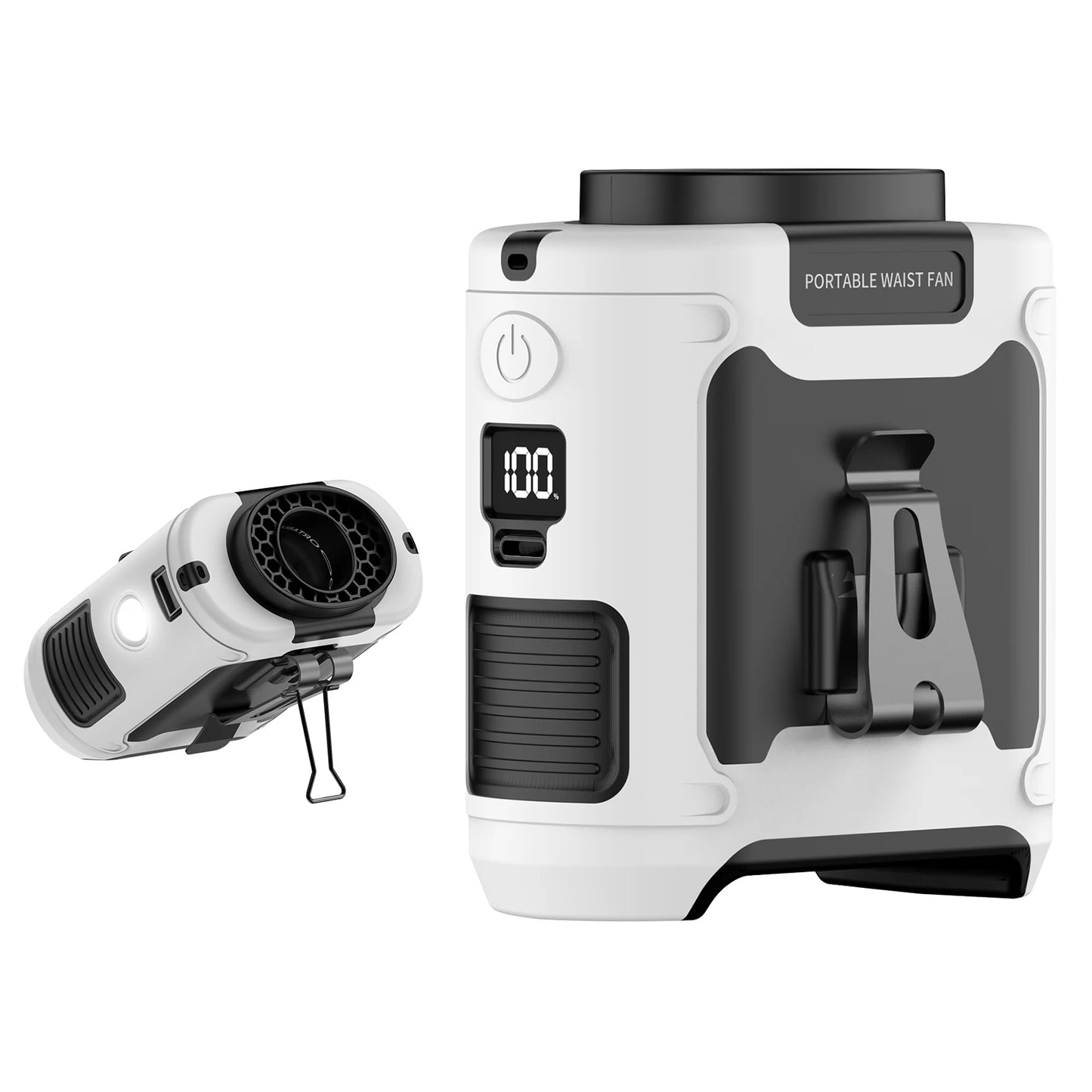 مروحة سوكولفان الخارجية للخصر والرقبة، بسعة ٢٠٠٠٠ مللي أمبير/ساعة - مروحة تبريد قوية قابلة للارتداء مع بنك طاقة للرياضة والتوصيل والعمل في الهواء الطلق