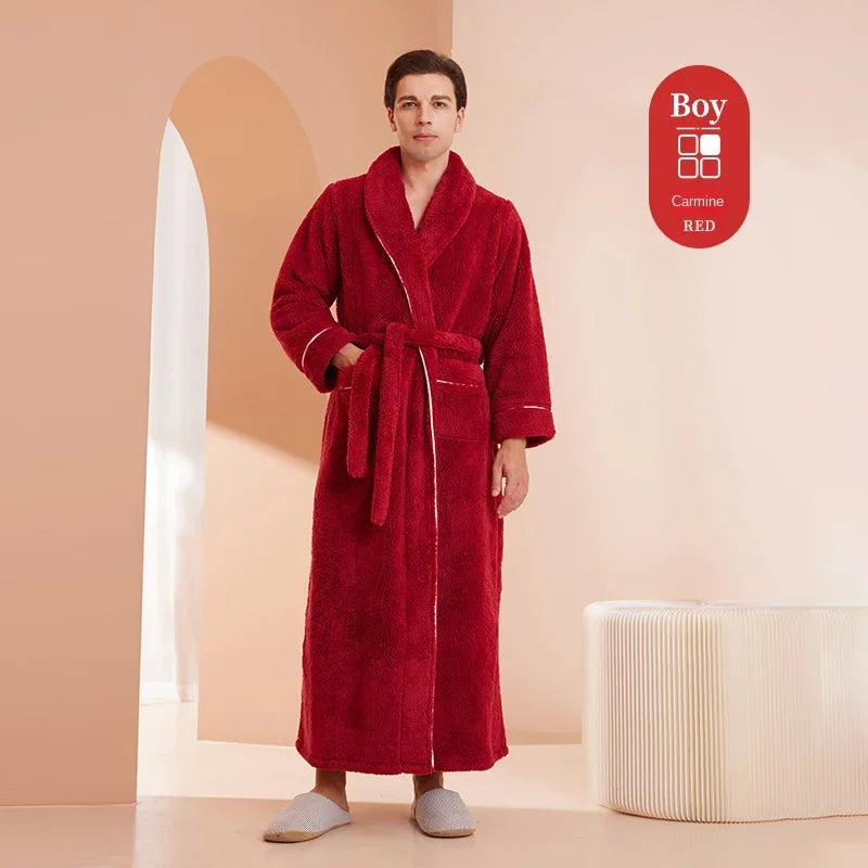 2025 Autumn & Winter Cotton Robe | Thick Comfortable Bathrobe for Men & Women | Large Size Light Luxury Couple Homewear