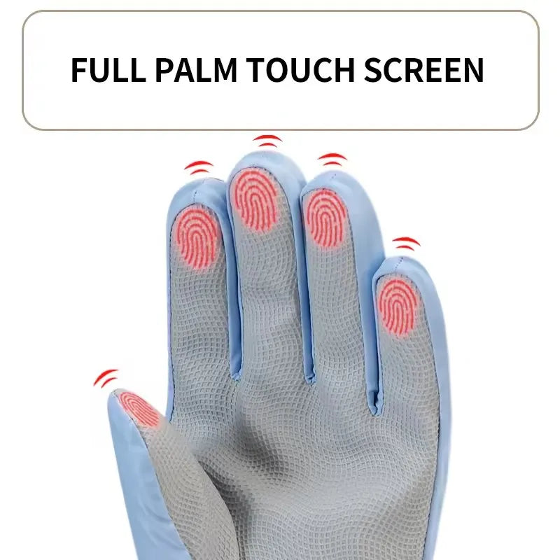 Unisex Winter Ski Gloves – Thick Waterproof Windproof Riding & Outdoor Sports Gloves with Tightened Cuffs and Touchscreen Design