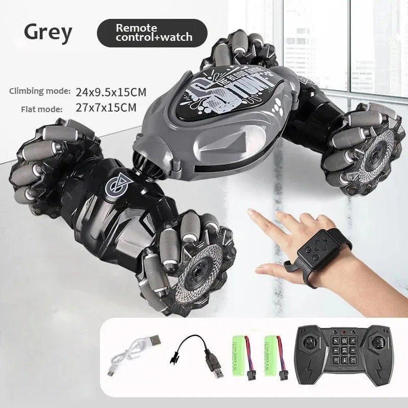 Gesture-Controlled RC Stunt Car – 360° Rotating, LED Lights, Dual Control Modes, All-Terrain Drift & Climb – Ideal Gift for Kids & Adults