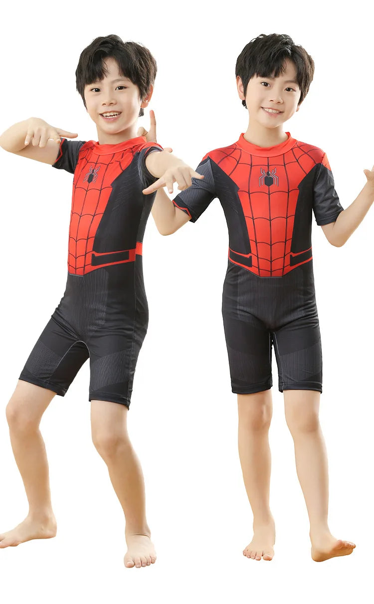 Kids Spiderman Swimsuit Boys Surfing Swimwear Cosplay Beach Bodysuit