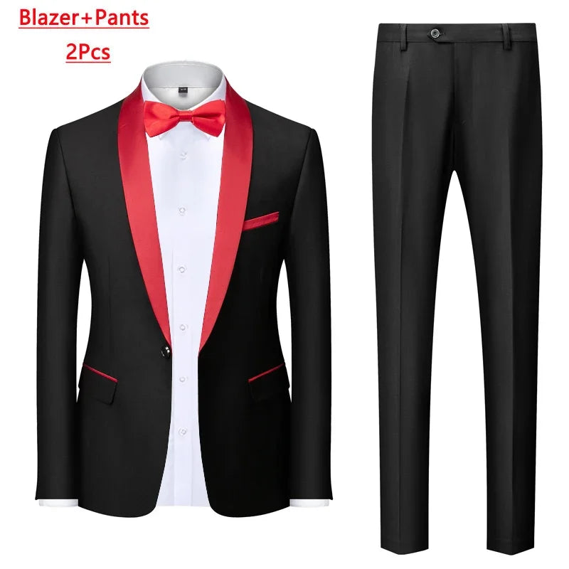 Men's M-6XL Formal 3-Piece Suit – Jacket, Vest & Pants for Business, Wedding & Parties