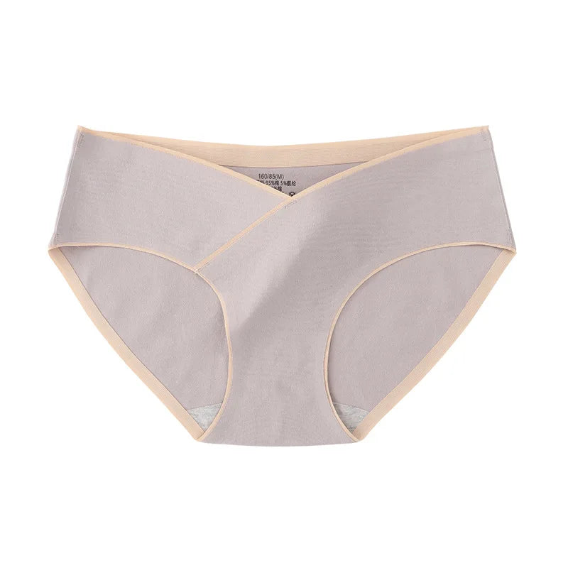 5PCS Women's Cotton Maternity High Waist Panties Adjustable Belly Support Solid Color Briefs
