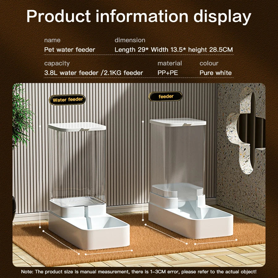 وحدة تغذية القطط الأوتوماتيكية وموزع المياه - حاوية تخزين طعام الجاذبية للقطط والكلاب