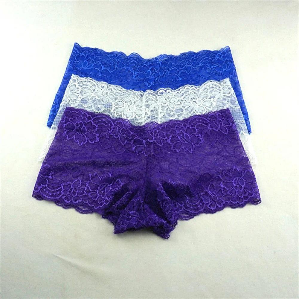 3PCS Women’s Silk Boyshorts Underwear – M-XXL Transparent Soft Boxers, Comfortable Ladies Panties Lingerie