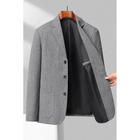 Men's Slim Solid Color Blazer – Korean British Style Business & Wedding Jacket