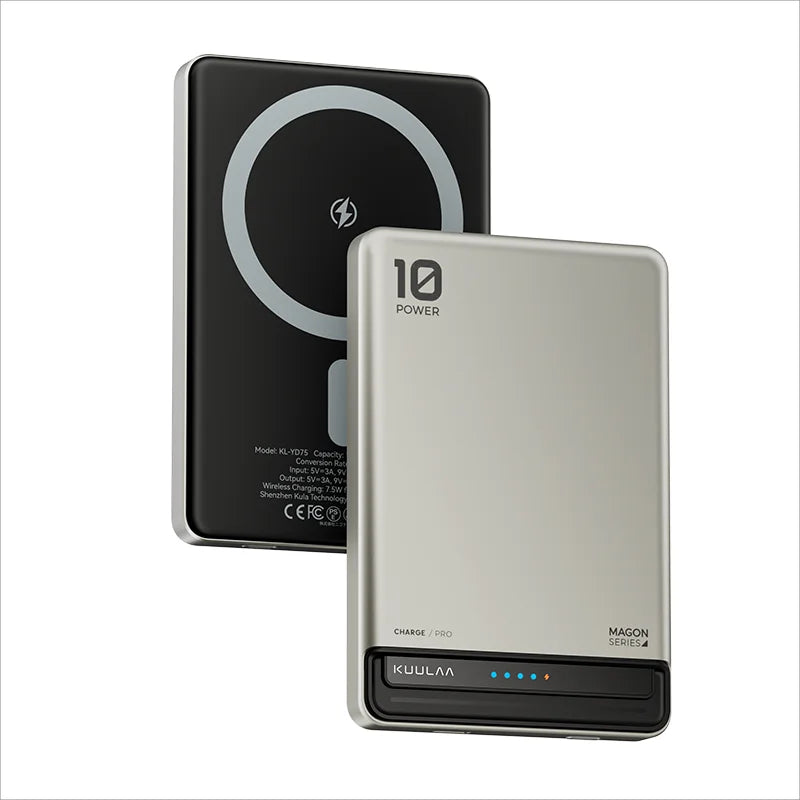 بنك طاقة مغناطيسي KUULAA بسعة 10000 مللي أمبير/ساعة - شاحن لاسلكي سريع بقوة 20 وات لـ MagSafe، متوافق مع iPhone 16/15/14 Pro Max