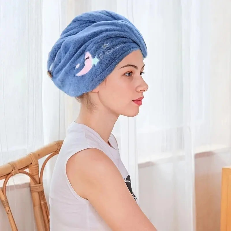 Quick Dry Hair Hat – Super Absorbent Soft Hair Towel Wrap for Women Girls Cute Bathroom Bonnet