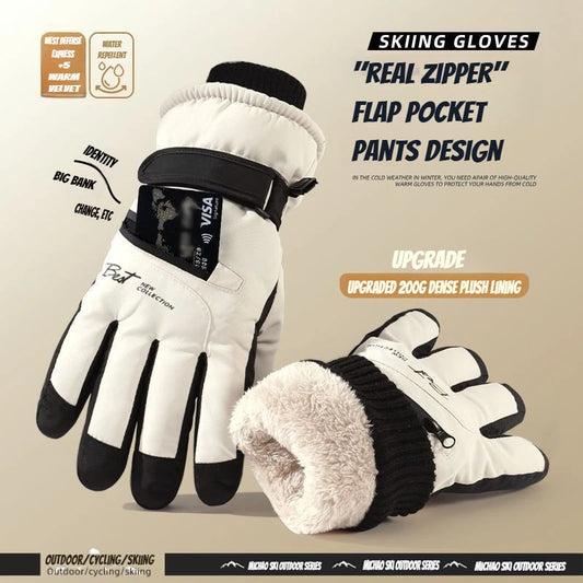 Winter Cycling & Ski Gloves – Waterproof Non-Slip Touchscreen Thermal Gloves with Pocket for Men and Women