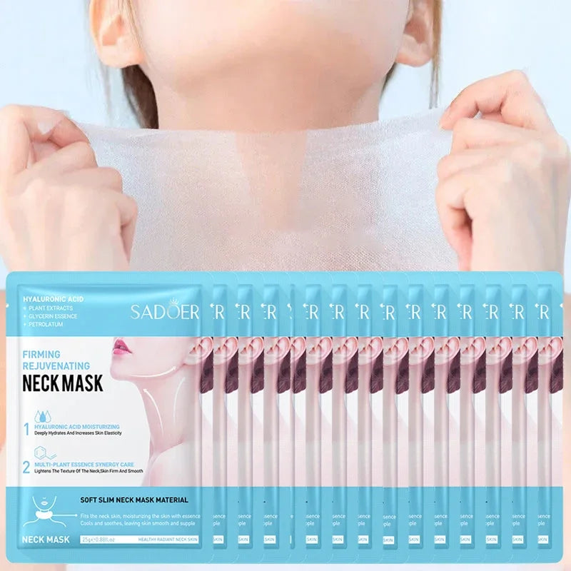 SADOER Hyaluronic Acid Neck Mask • Collagen Firming & Brightening Neck Skincare • Hydrating & Nourishing (10pcs)