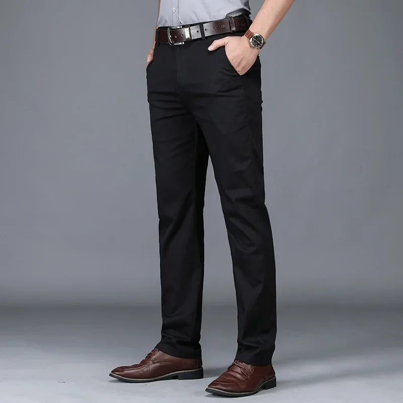 Men's Summer Thin Slim Suit Pants – Fashion Business Casual Cotton Trousers 30-40