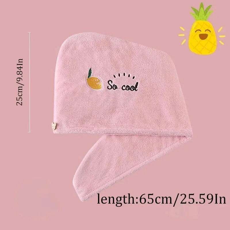 Quick Dry Hair Hat – Super Absorbent Soft Hair Towel Wrap for Women Girls Cute Bathroom Bonnet